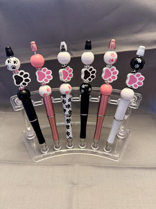 Handmade Beaded Pen with Cute Paw Print Detail| Animal Lover Gift| Dog Lover Pen| Beaded Pen| Animal Owners