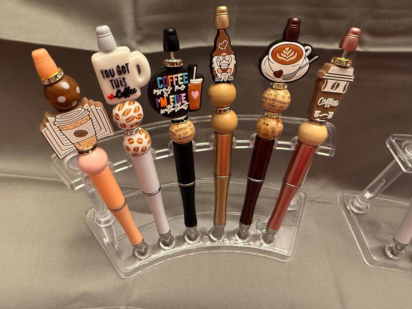 Quirky Coffee-Inspired Beaded Pen - Unique Gift for Java Junkies| Coffee Lovers| Coffee Beaded Pens| Beaded Pens| Coffee Themed Pens