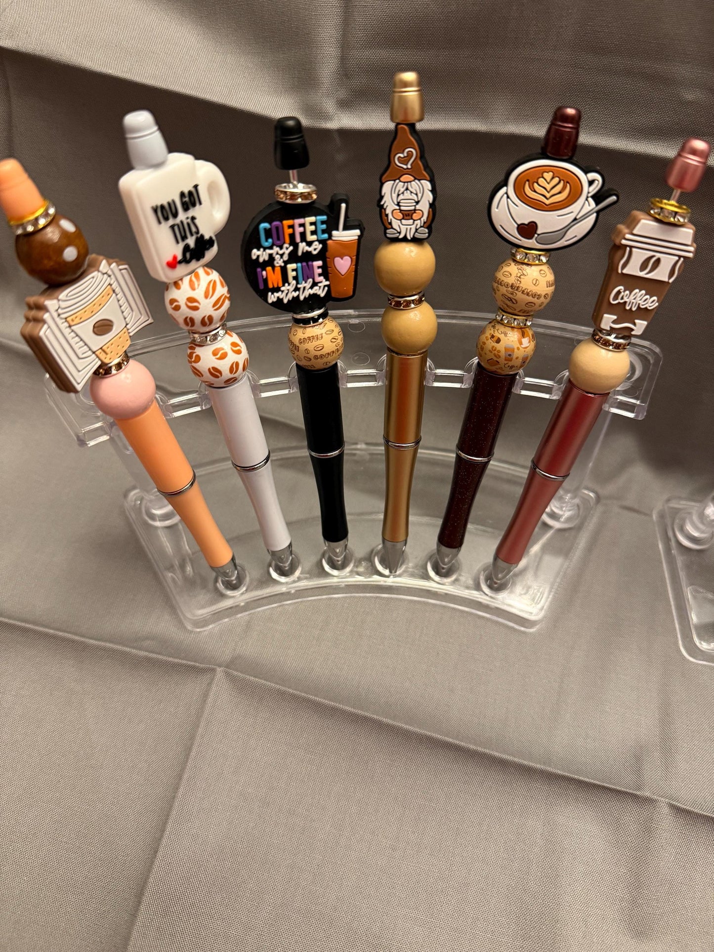 Quirky Coffee-Inspired Beaded Pen - Unique Gift for Java Junkies| Coffee Lovers| Coffee Beaded Pens| Beaded Pens| Coffee Themed Pens