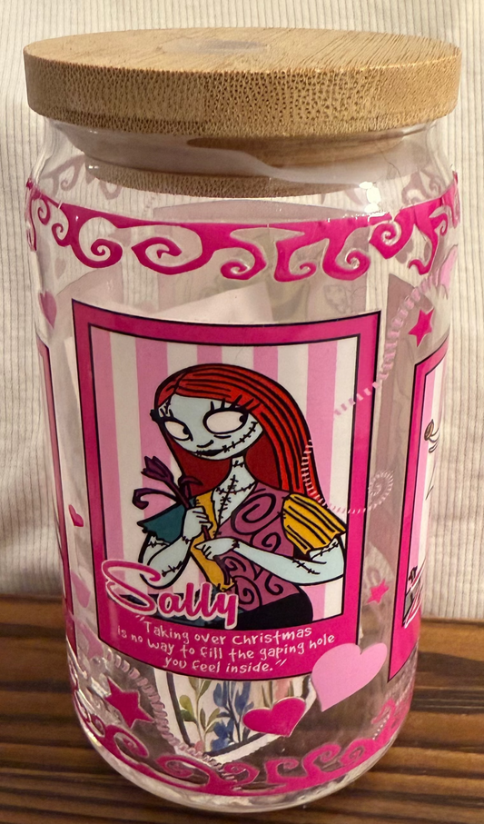 Nightmare Tarot Cards 16 oz Glass Can , 16oz Libbey Glass Can