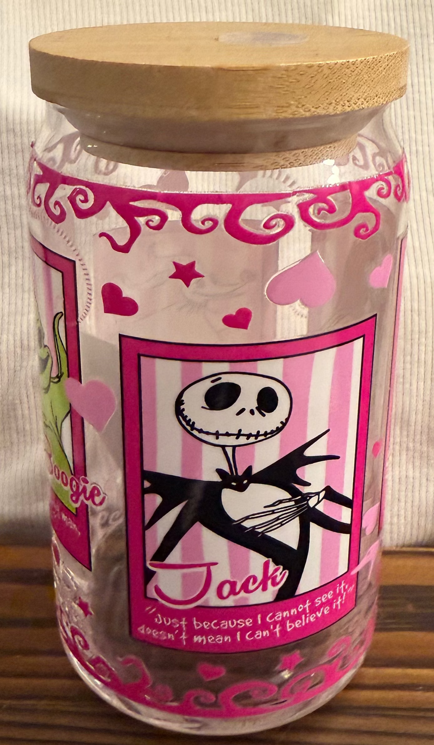 Nightmare Tarot Cards 16 oz Glass Can , 16oz Libbey Glass Can