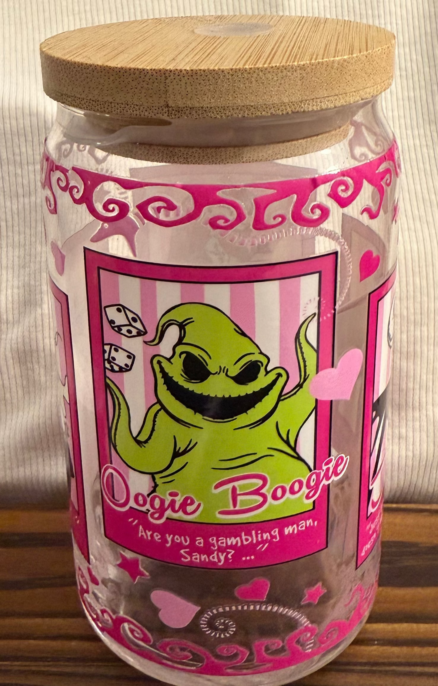 Nightmare Tarot Cards 16 oz Glass Can , 16oz Libbey Glass Can