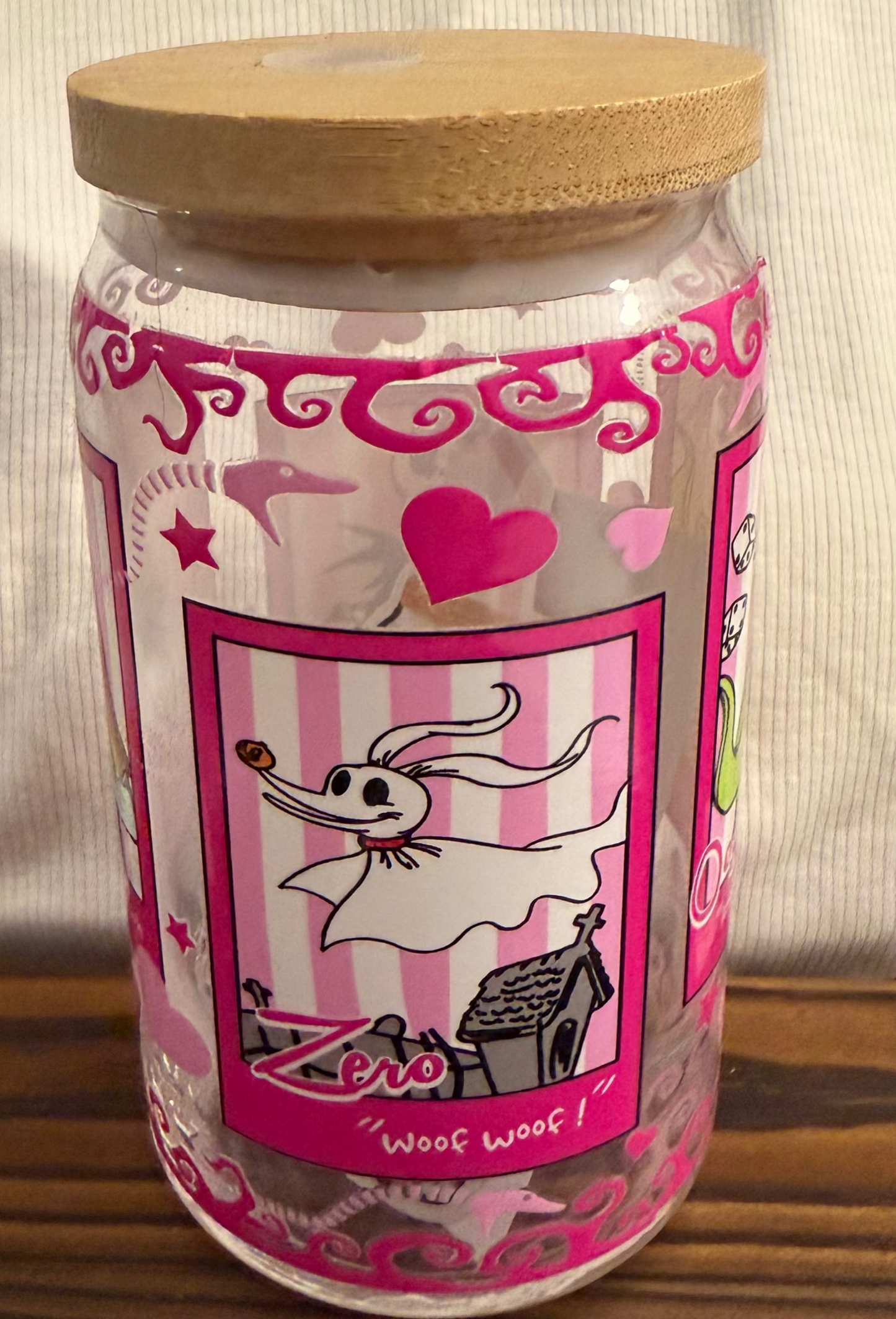 Nightmare Tarot Cards 16 oz Glass Can , 16oz Libbey Glass Can