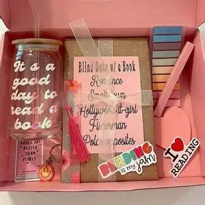 Themed Blind date with a Book Box with Glass cup