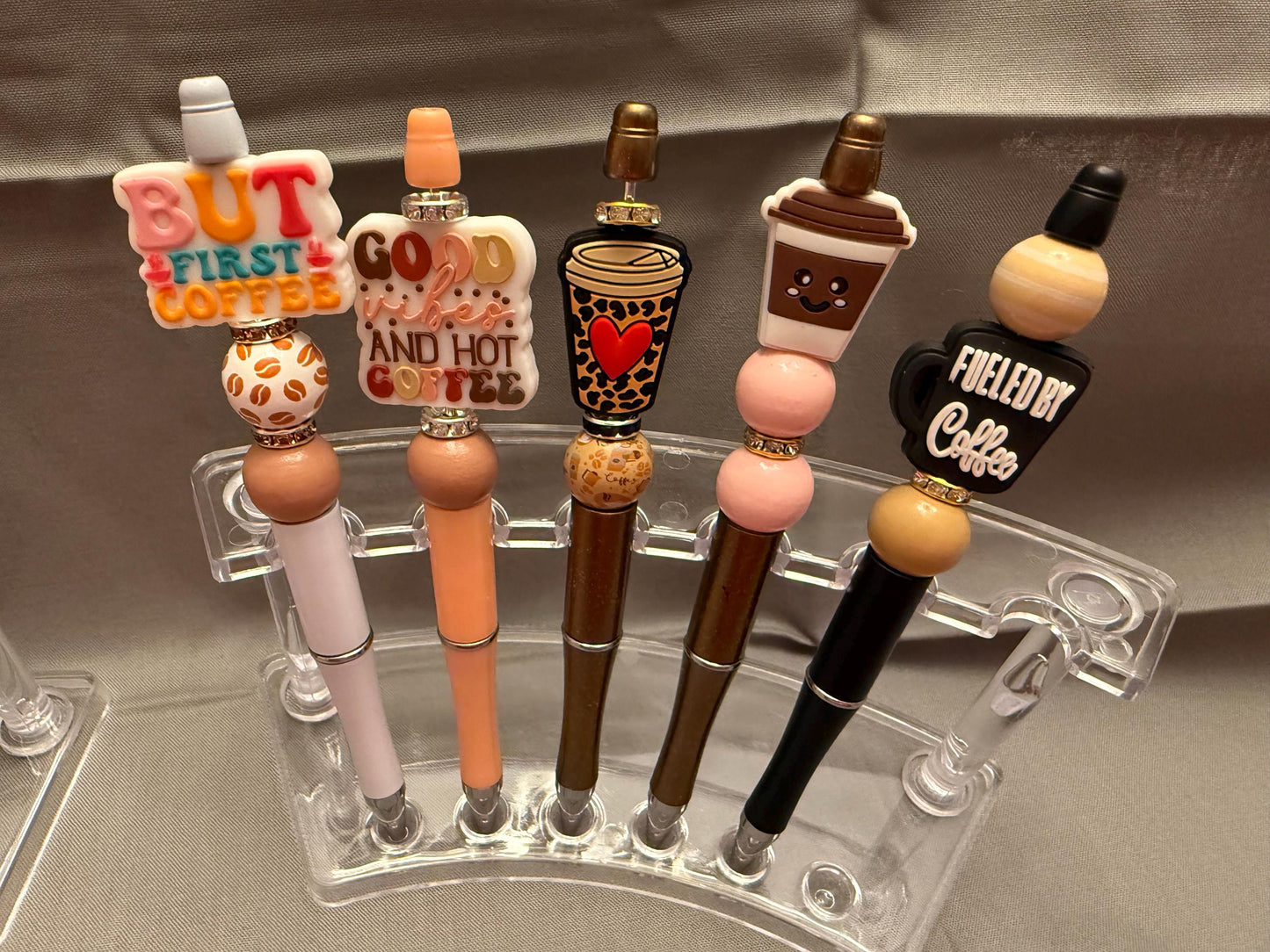 Quirky Coffee-Inspired Beaded Pen - Unique Gift for Java Junkies| Coffee Lovers| Coffee Beaded Pens| Beaded Pens| Coffee Themed Pens