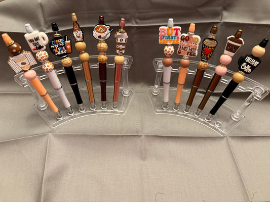 Quirky Coffee-Inspired Beaded Pen - Unique Gift for Java Junkies| Coffee Lovers| Coffee Beaded Pens| Beaded Pens| Coffee Themed Pens